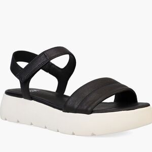 New Eileen Fisher Jolie Platform Sandal Chunky Black
Leather White Shoe Size 11